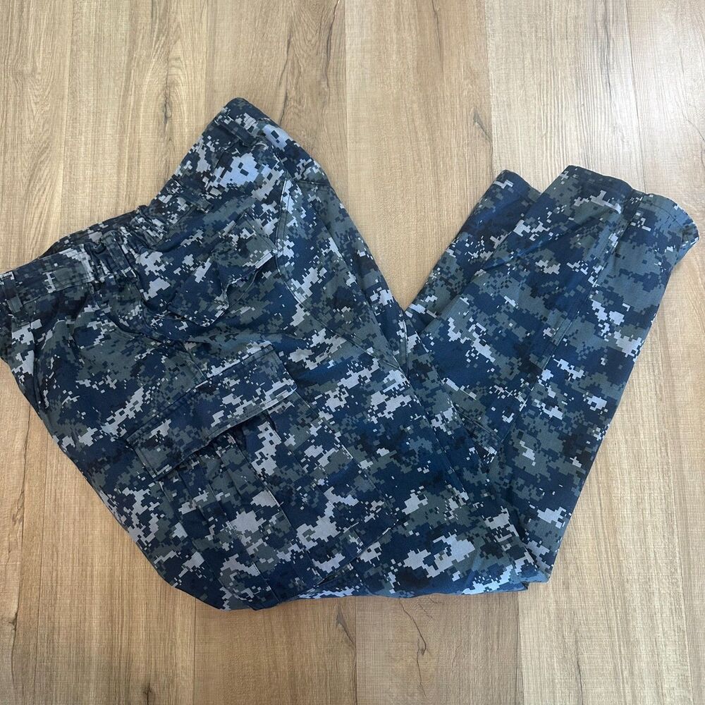 U.S. Navy Blue Genuine Pants Large L Regular Working Uniform Seals Military Camo